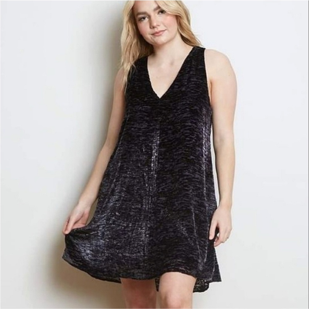 Wilfred Free black Devore Velvet Mini Dress